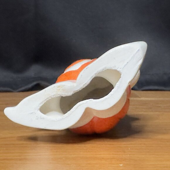 Vintage Ceramic Painted Ghost Pumpkin Jack O Lantern Kitsch Figurine Halloween - Picture 10 of 12